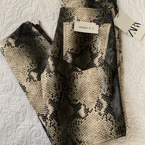 Zara skinny fit snakeskin pants